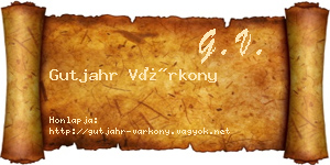 Gutjahr Várkony névjegykártya